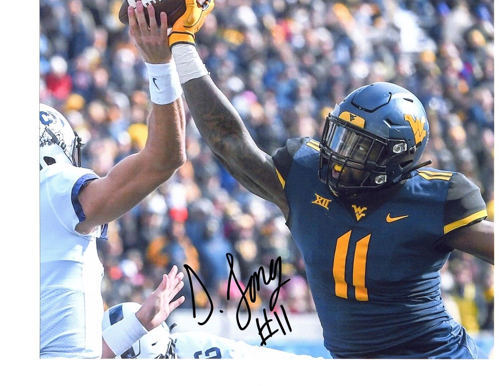 David Long West Virginia Mountaineers signed autographed 8x10 football Photo Poster painting c