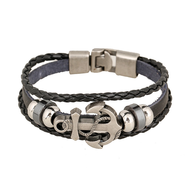Casual Vintage Style Geometric Pu Leather Alloy Leather Unisex Bracelets