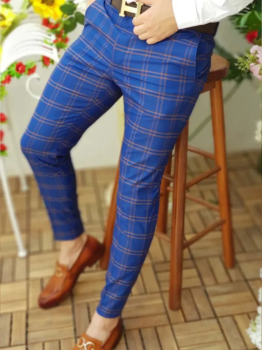 Men's Retro Plaid Casual Pants