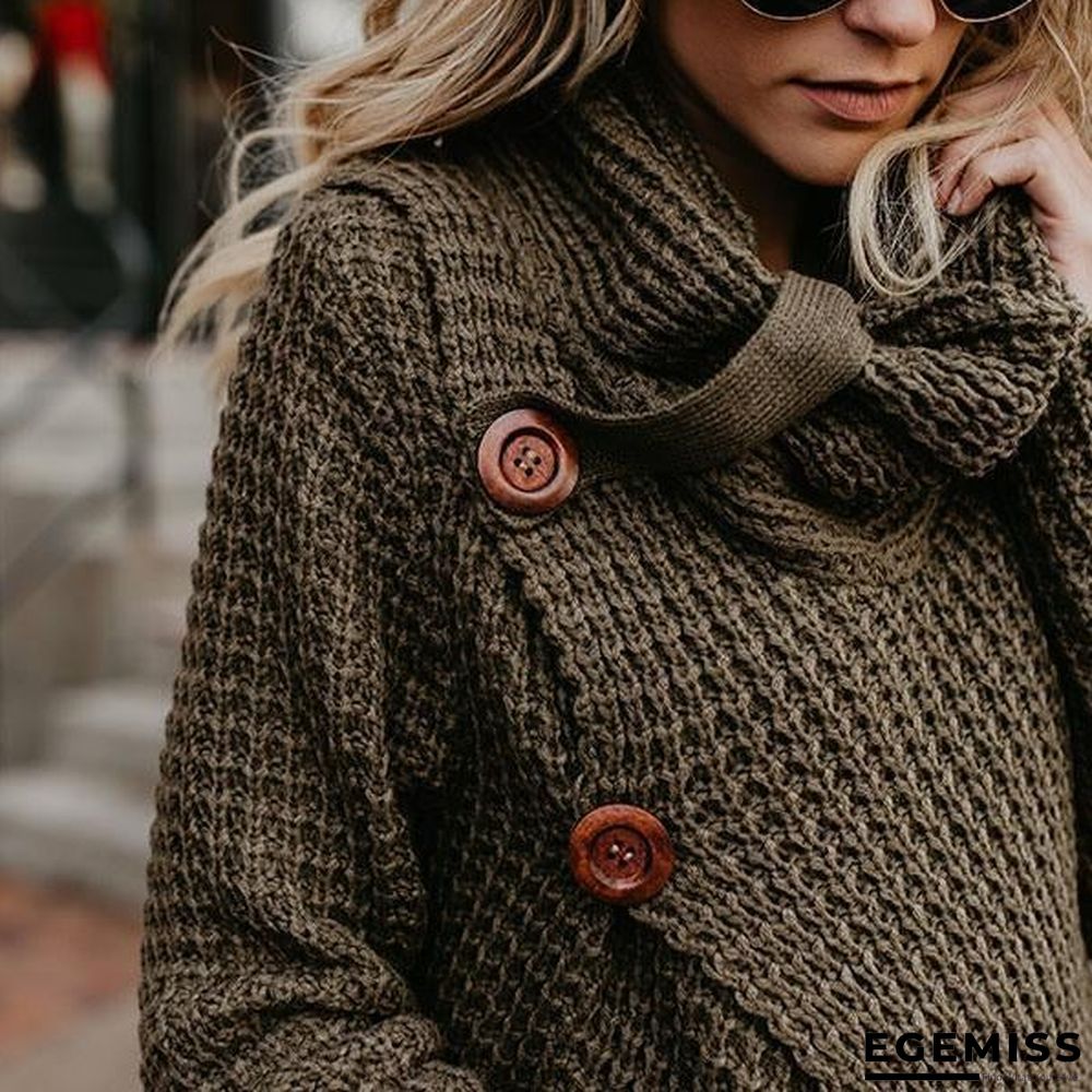 Casual Buttons Irregular Sweaters | EGEMISS