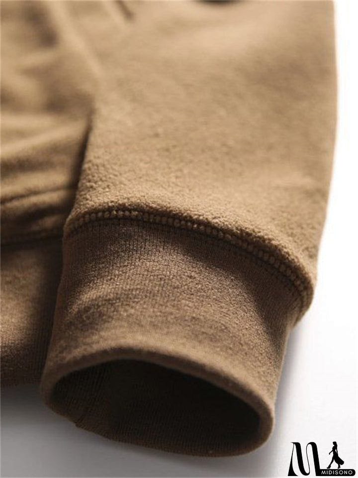 MidiSono - Men's Spring Stand Collar Long Sleeve Button Down Baseball Jacket