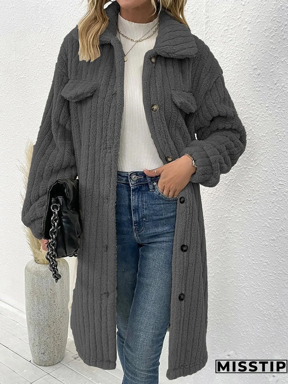 Women's Elegant Popular Fur Lapel Plush Coats
