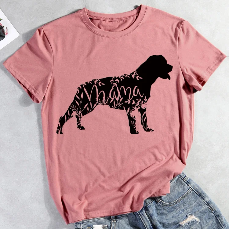 Floral dog mama  Pet Animal Lover T-shirt Tee -012318-CB