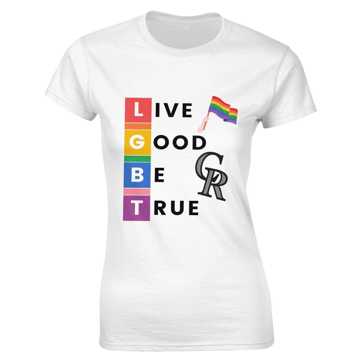 Colorado Rockies LGBT Pride Women's Short-Sleeve Cotton Tee
