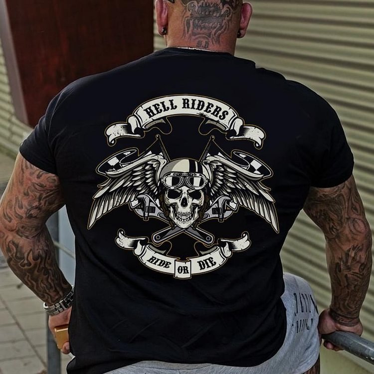 Designer printed retro skull print t-shirt