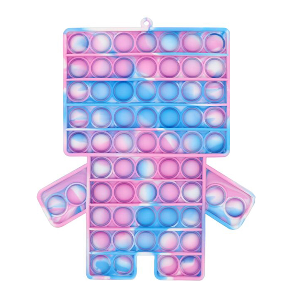 

Robot Blue Pink Tie-Dye Silicone Push Bubble Anti-Stress Soft Squeeze Toys, 501 Original