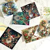(US Only)6PCS DIY Christmas Elk Diamond Art Greeting Cards Congratulations Cards & Gifts