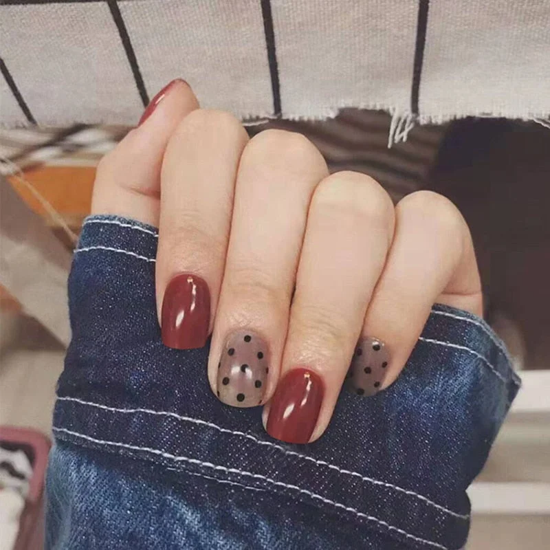 24pcs/set Press on Nail Tips Acrylic 10 Sizes Flower Design Fake Nails Art Full Cover French False Nail Art Tips Artifical Nails-Nail Inspo