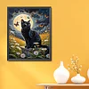Black Cat Moon-11CT Stamped Cross Stitch 40*50cm