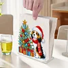 Acrylic Christmas Dogs Double Sided Diamond Painting Paper Towel Napkin Holder