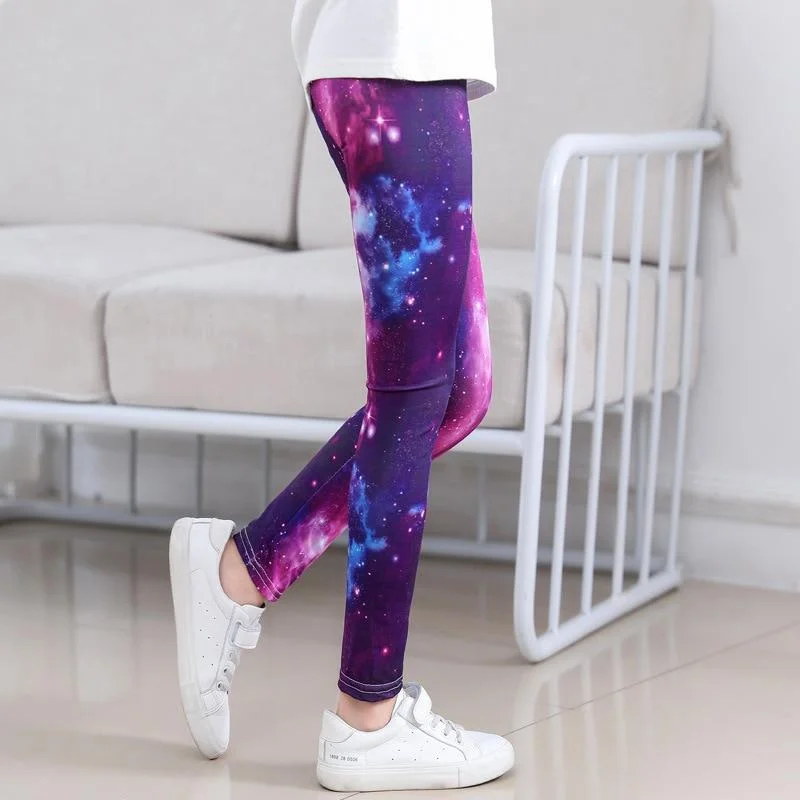 Galaxy Printing Girls Leggings Tights Pants for Girls Trousers Skinny Girl Pants 2-9Y Children's Leggings for Girl Kids Pants