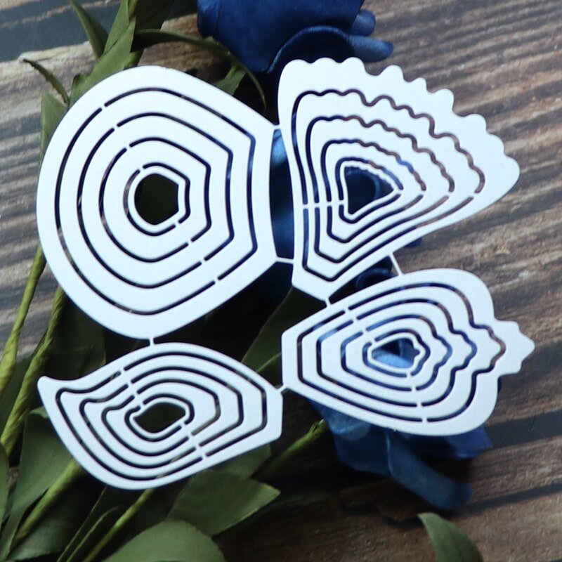 Flower Petal Set Metal Cutting Dies for DIY Scrapbooking Paper Cards Making Decorative Crafts 2021 New Cut Die