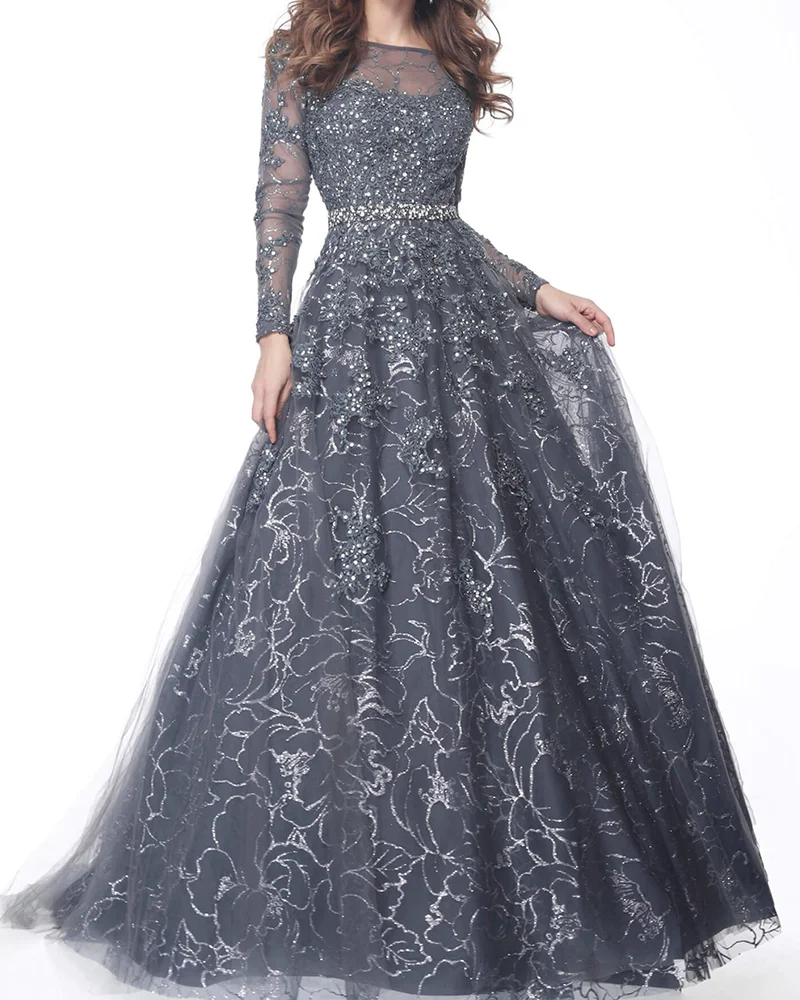 Gown Mesh shiny maxi dress