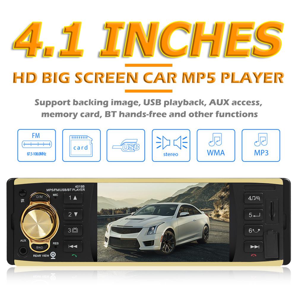 

4019B Bluetooth-compatible Car Stereo MP5 Player 4.1 inch AUX USB FM Radio Head Unit, With camera, 501 Original