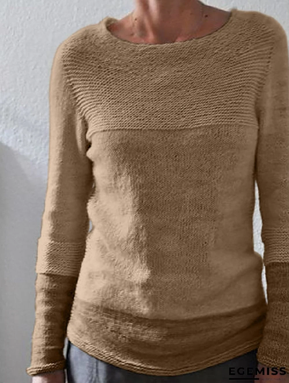 Color-Block Long Sleeve Casual Sweater | EGEMISS