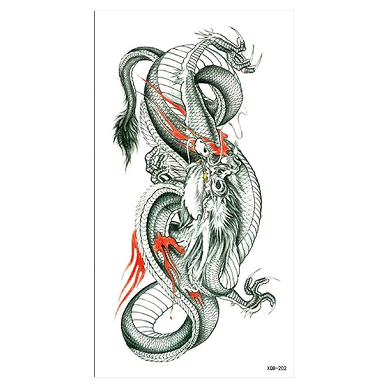 Waterproof Temporary Tattoo Sticker Snake Flower Rose Flash Tattoos Lace Fox Lion Bird Body Art Arm Skull Fake Sleeve Tattoo