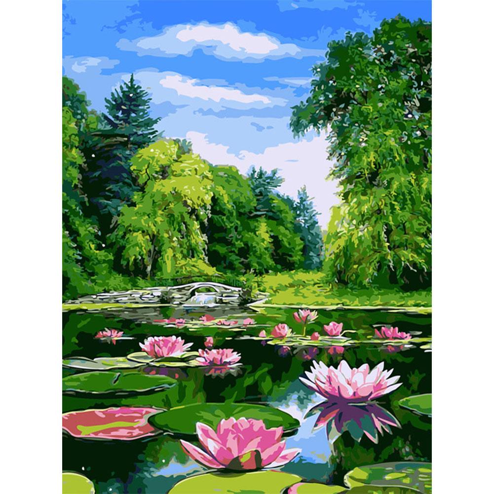 

40x50cm - Paint By Numbers Lotus Flower, 501 Original