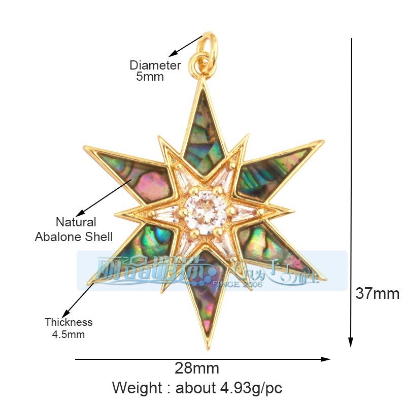 1 Piece 15 * 21mm 18 * 23mm 9*16mm Copper Zircon Sun Star Lightning Pendant Jewelry Accessories