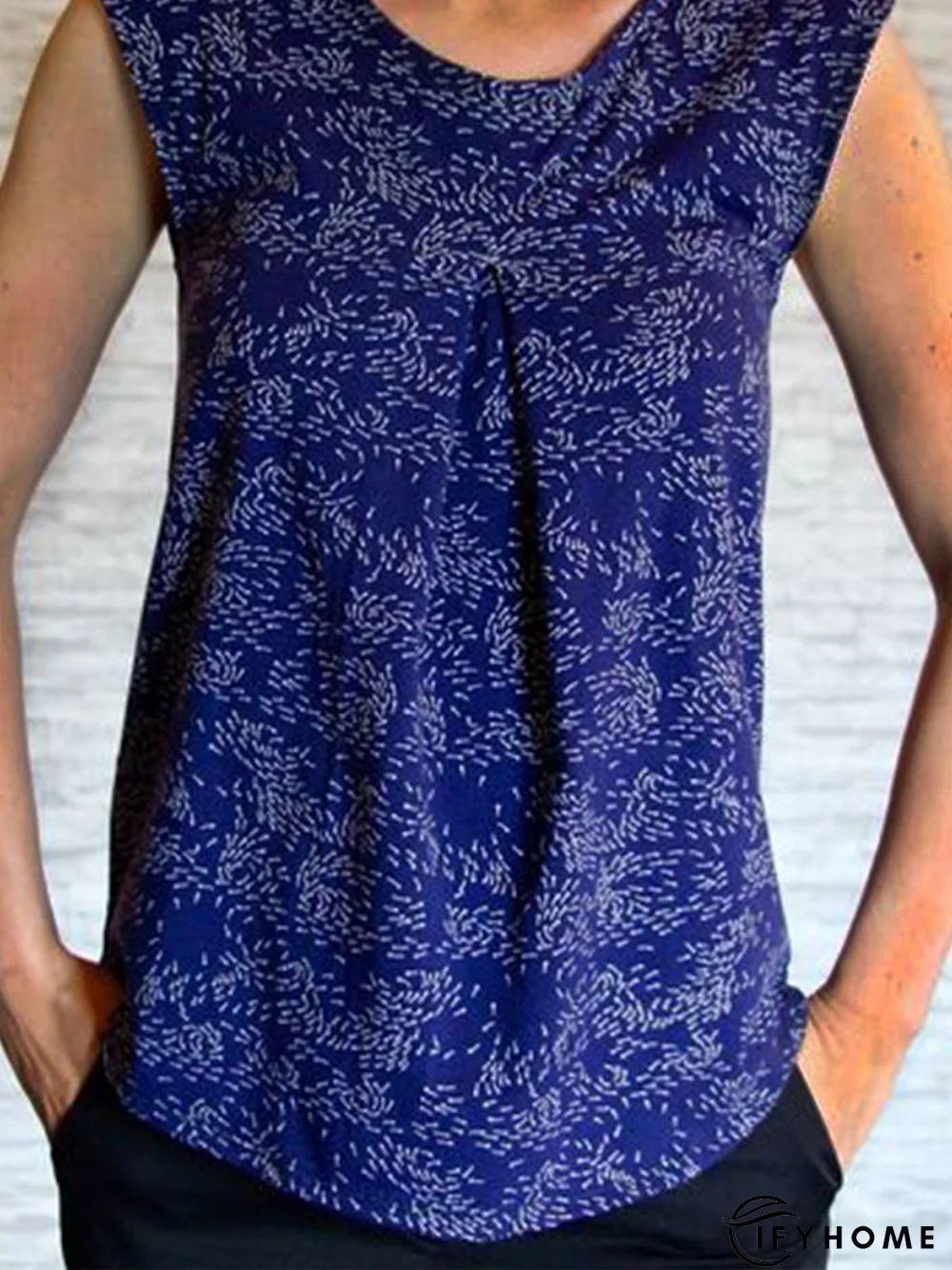 Crew Neck Polyester Fibre Loose Tanks & Camis | IFYHOME