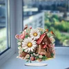 >SALE<Daisy Cottage Acrylic Special Shape DIY Diamond Painting Desktop Ornaments