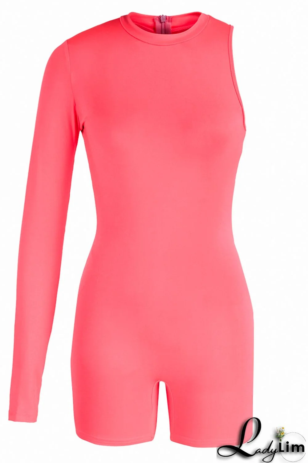 Black Sexy Sportswear Solid Patchwork Asymmetrical O Neck Skinny Jumpsuits