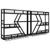[US Local Warehouse] Metal Wall Mounted Wine Rack 3-Tier with Glass Holder for Kitchen Home Black