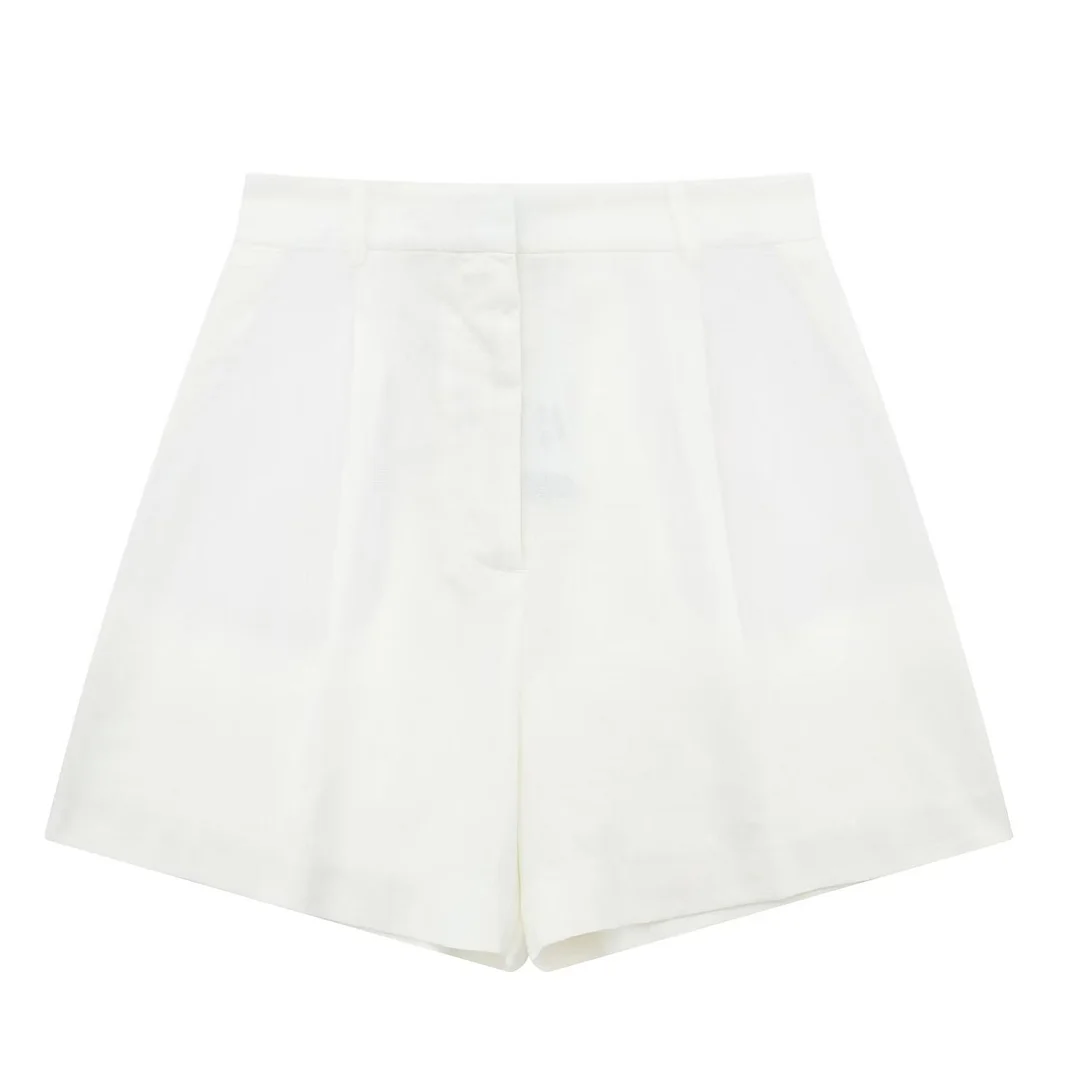 Woherb Fall 2024 New Women's Casual Linen Blend Vest Vest Shorts Set W085 8291-Outfit Ideas