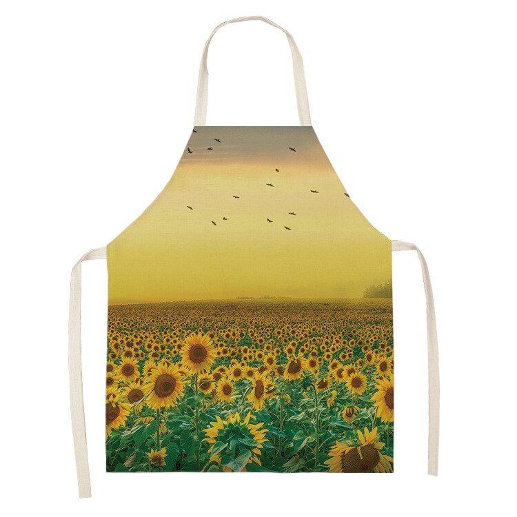 Linen Kitchen Apron - Sunflower letclo 