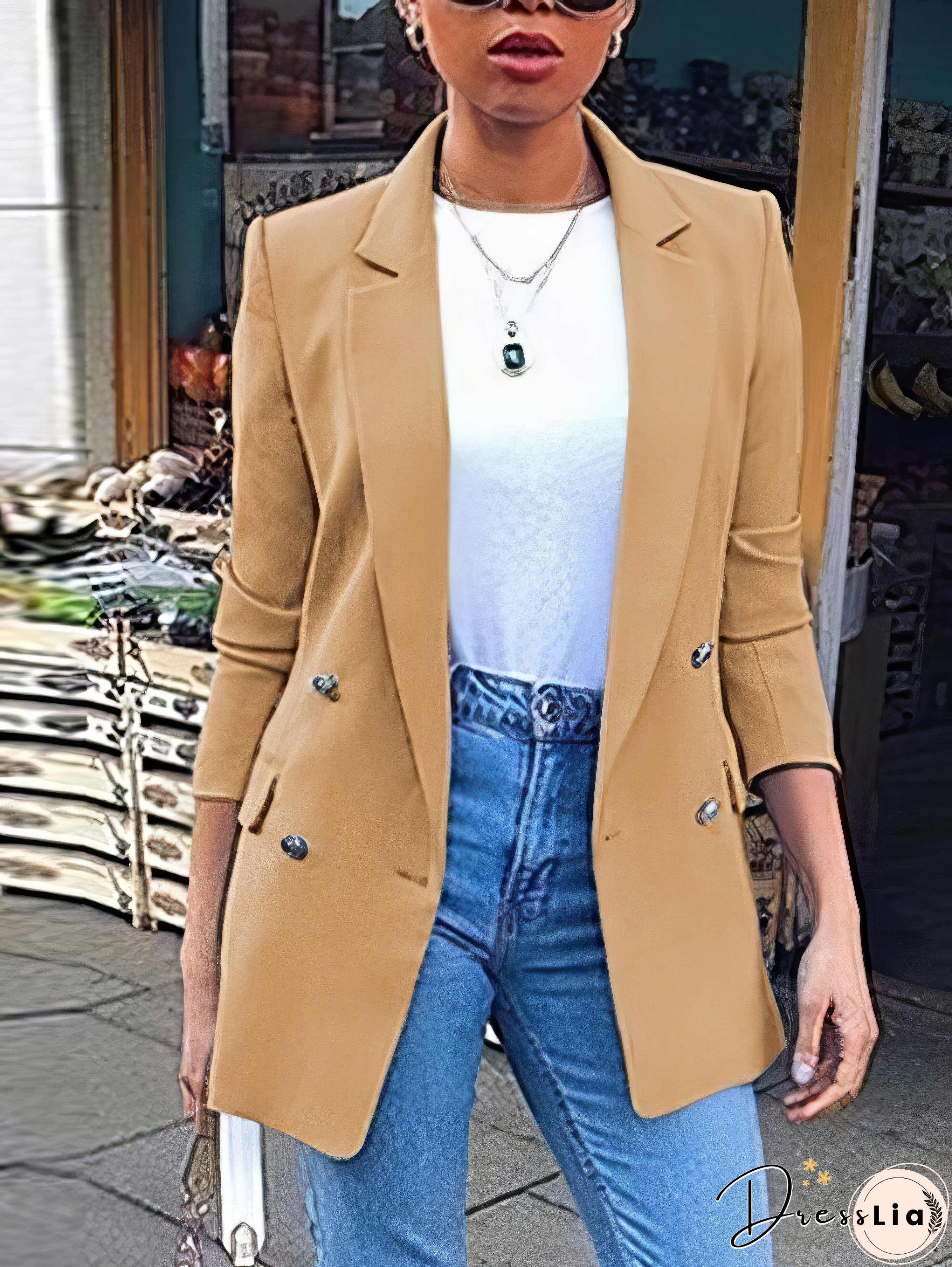 Relaxed-Fit Solid Blazer