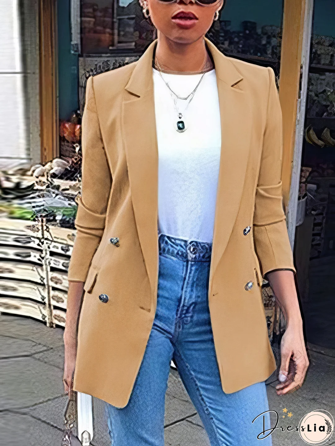 Relaxed-Fit Solid Blazer