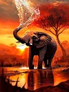(US Only)5D DIY Full Round Drill Diamond Painting Elephant Kit Home Decor Art 40x70cm