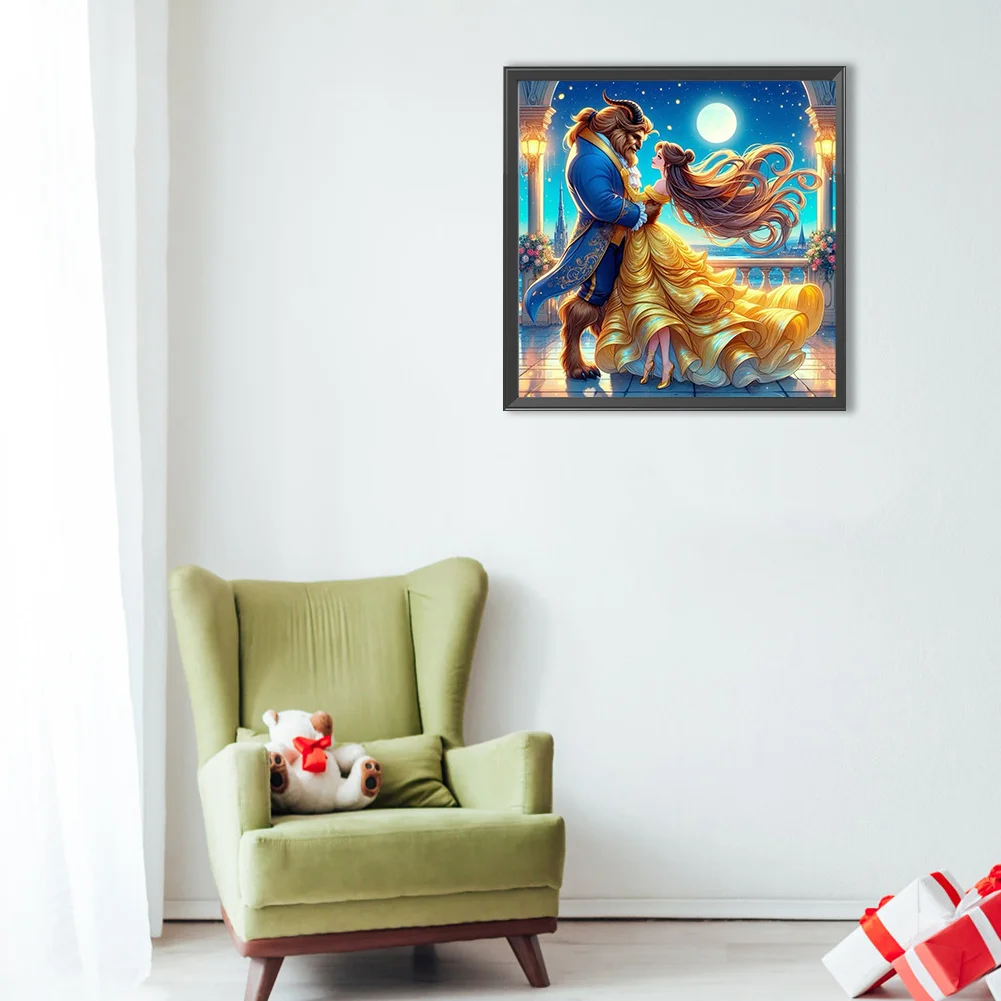 Diamond Painting - Full Round Drill - Princess Belle Beast(Canvas|40*40cm)