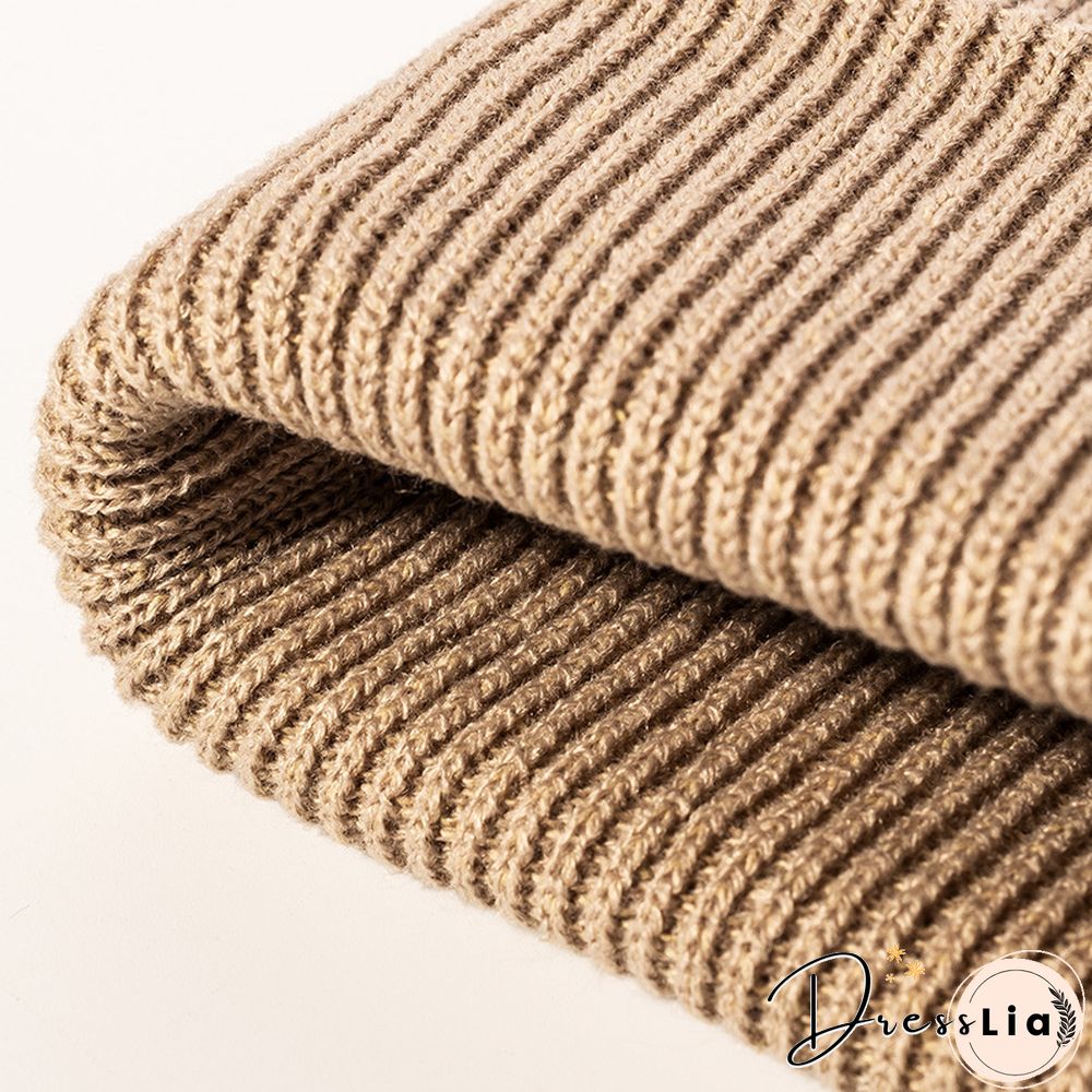Basic Knitted Cold Hat For Autumn And Winter