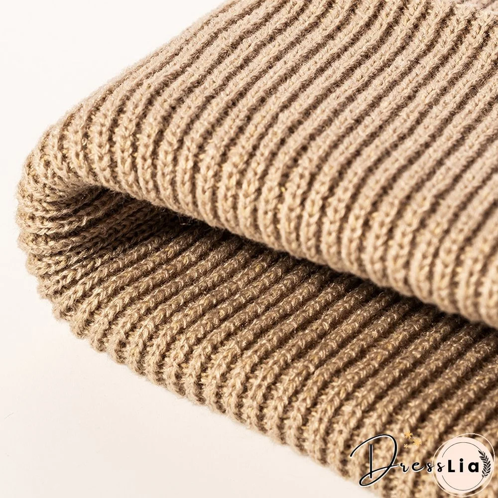 Basic Knitted Cold Hat For Autumn And Winter