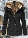 Women's Outdoor Hiking Windproof Parka Faux Fur Lined Coat