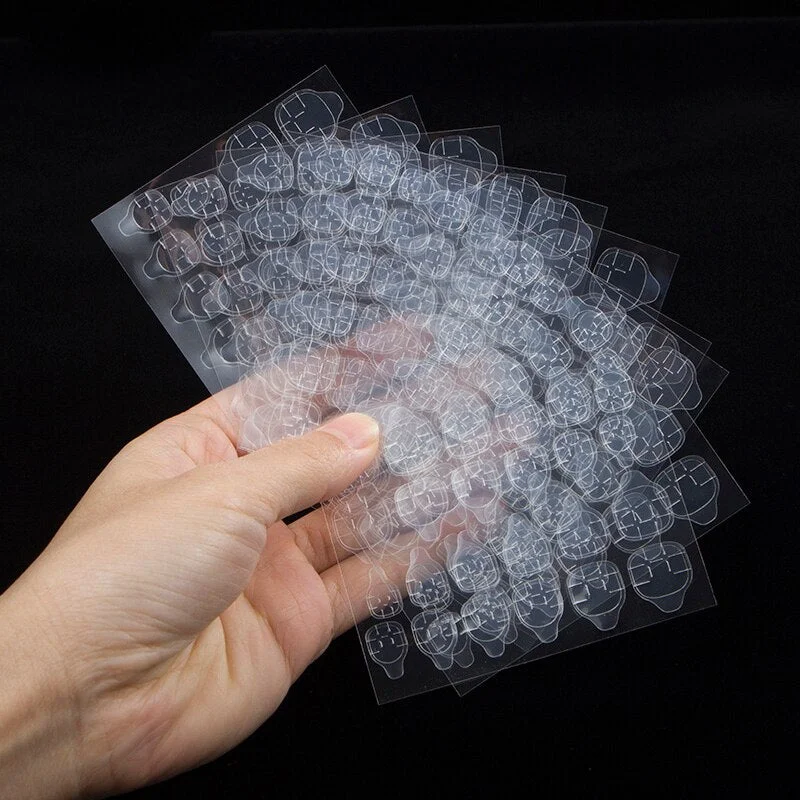 10/20pcs Transparent Nail jelly Double-side Adhesive Glue Sticker Flexible Fake Nail Tips Adhesive Tapes Stickers Nail Glue Tabs-Nail Inspo