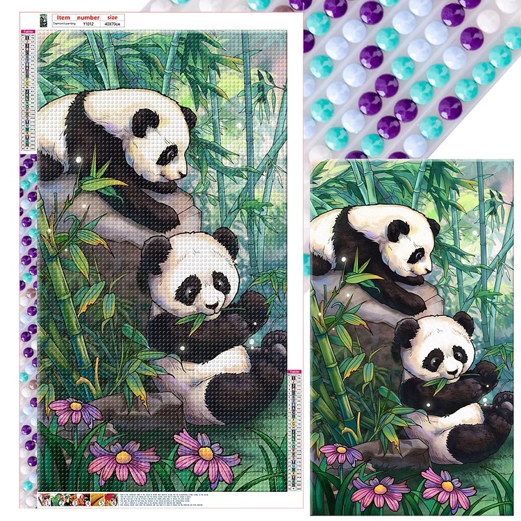 Bamboo Forest Panda 40*70CM (Canvas) Full Round Drill Diamond Painting gbfke
