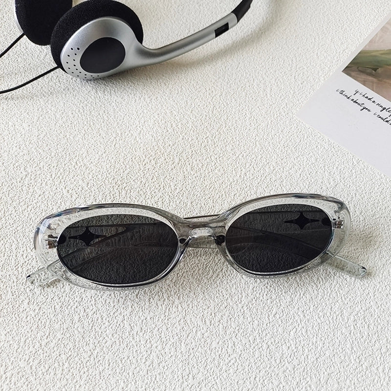 Casual Vacation Solid Color Pc Resin Oval Frame Full Frame Women’s Sunglasses