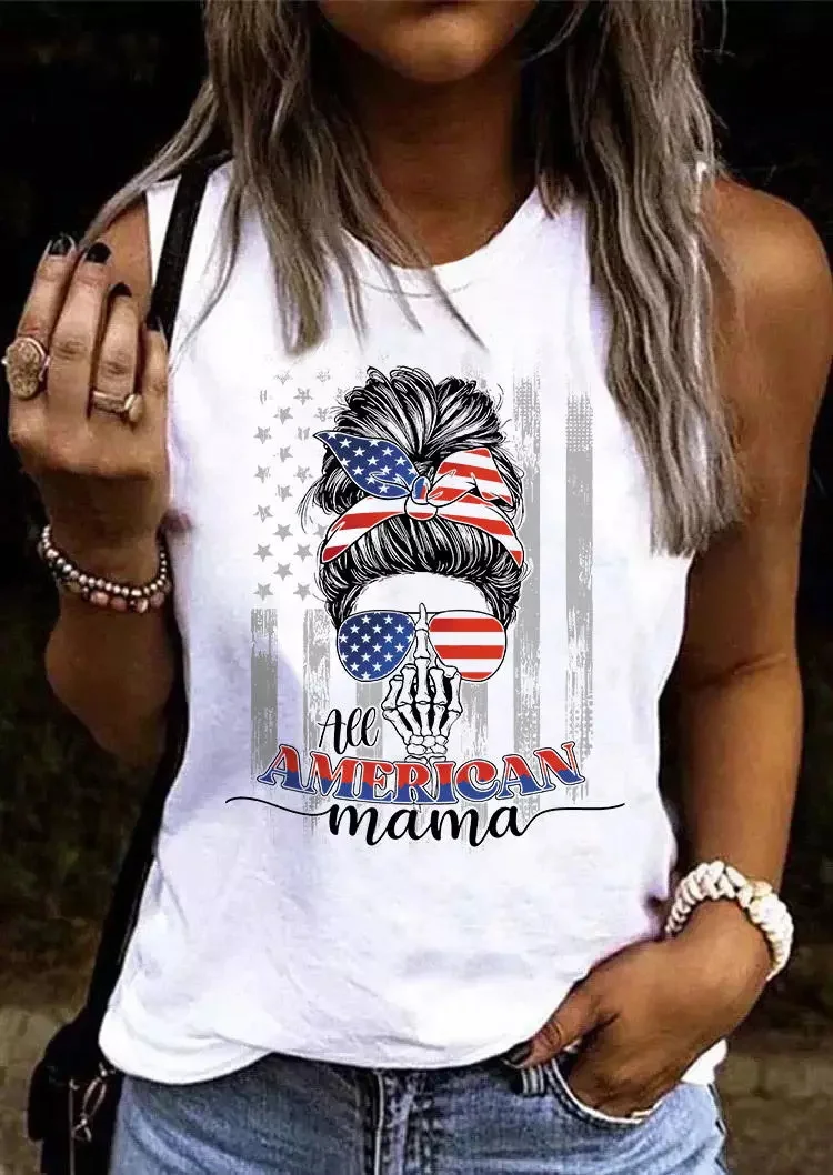 All American Mama Flag Print Women's Vest