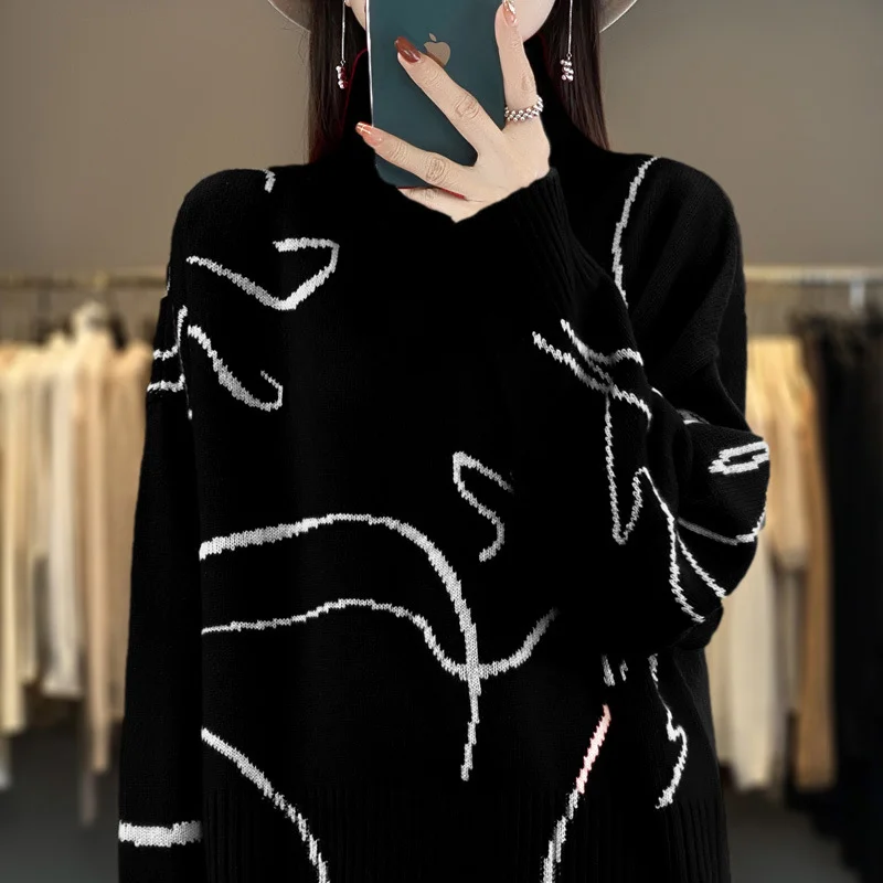 Ueong Ueong Turtleneck Sweater Female Thick Short Red This Year Christmas New Year Bottom Shirt Inside And Outside Wear Sweater