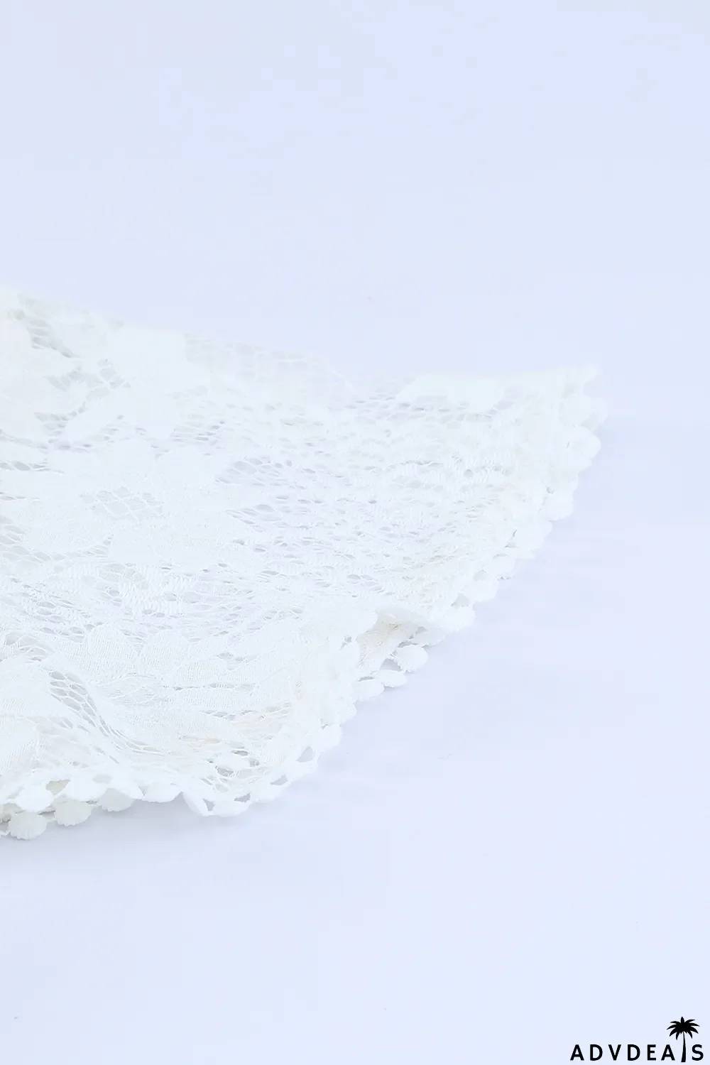 White Flutter Sleeve Wrap V Neck Floral Lace Short Dress