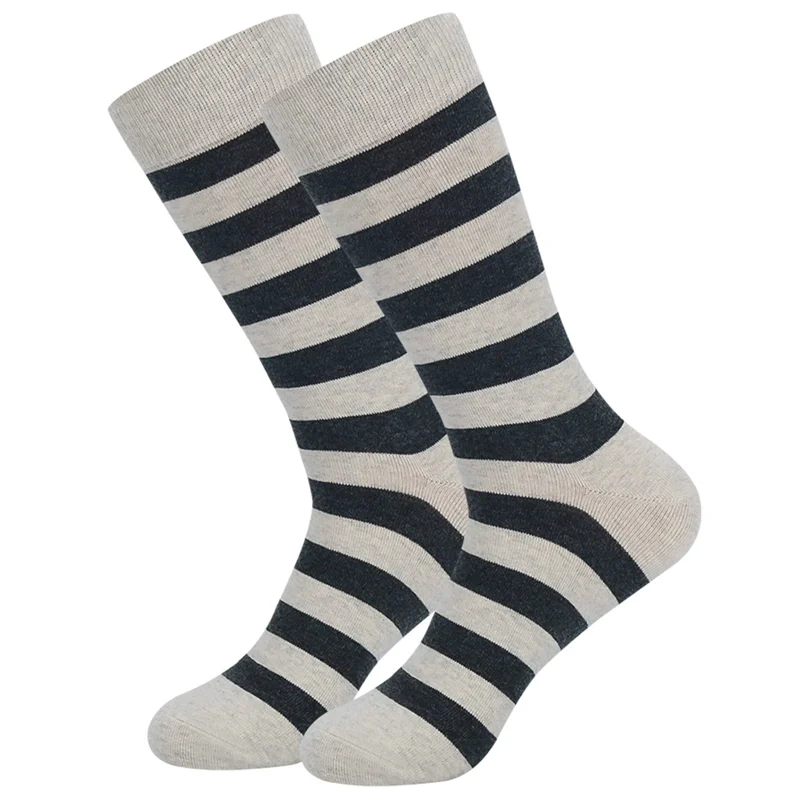 Striped Four Seasons Combed Cotton Long-Leg Socks