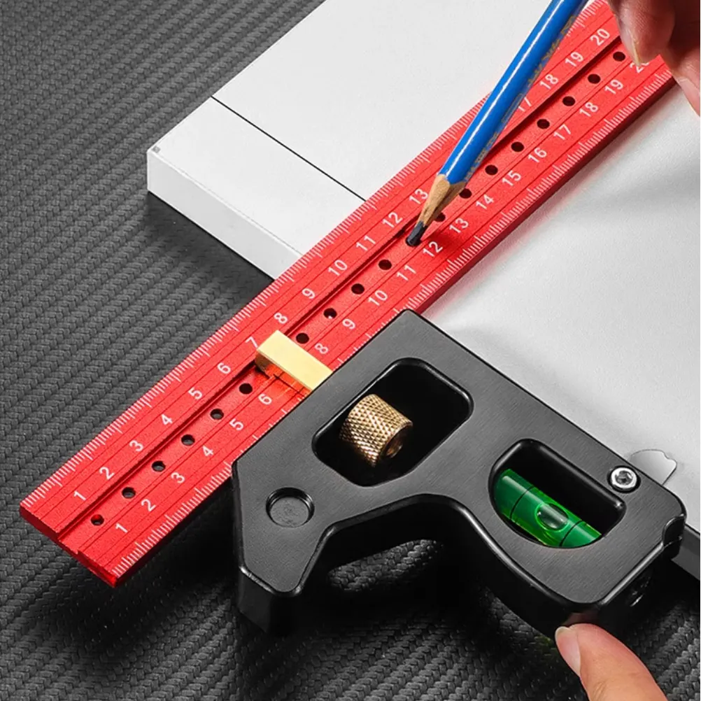 Multifunction Angle Ruler Aluminum Alloy High-Precision Multi-Function Angle Ruler 90 Bend Ruler ...