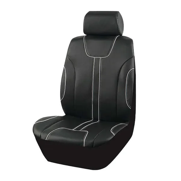 New Black Universal Car Covers Leather Set With Hand ing And White Inserts Accessories Interior Seat Protector Cushion