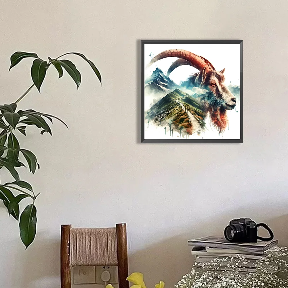 Diamond Painting - Full Round Drill - Goat Silhouettes(Canvas|30*30cm)