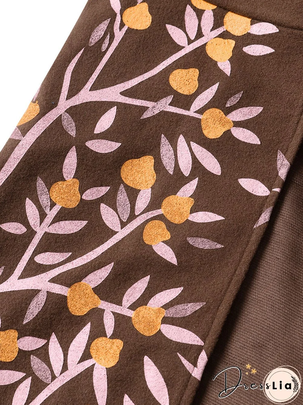 Vintage Flower Print Long Sleeves Casual Coats For Women