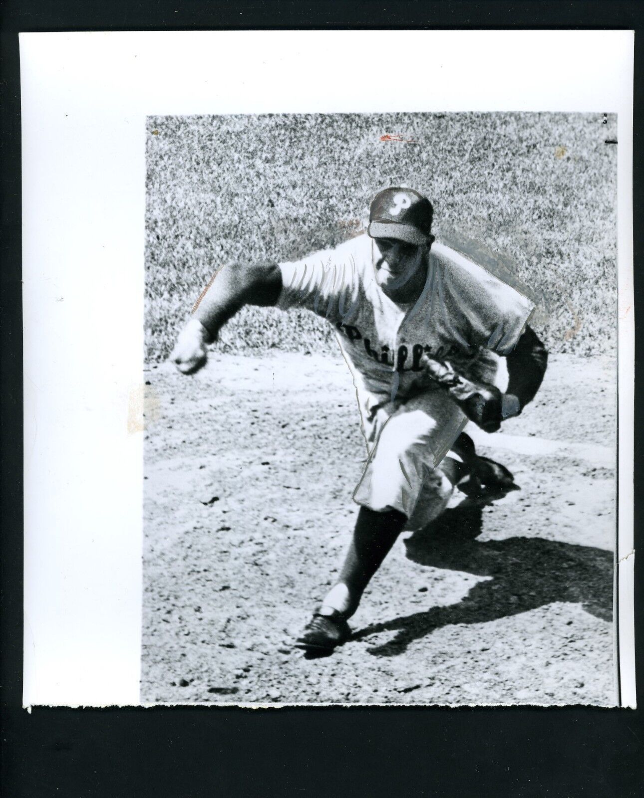 Robin Roberts 1950 's Action Press Photo Poster painting Philadelphia Phillies