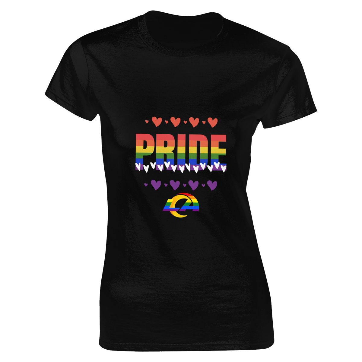 Los Angeles Rams Hearts Pride Women's Crewneck T-Shirt