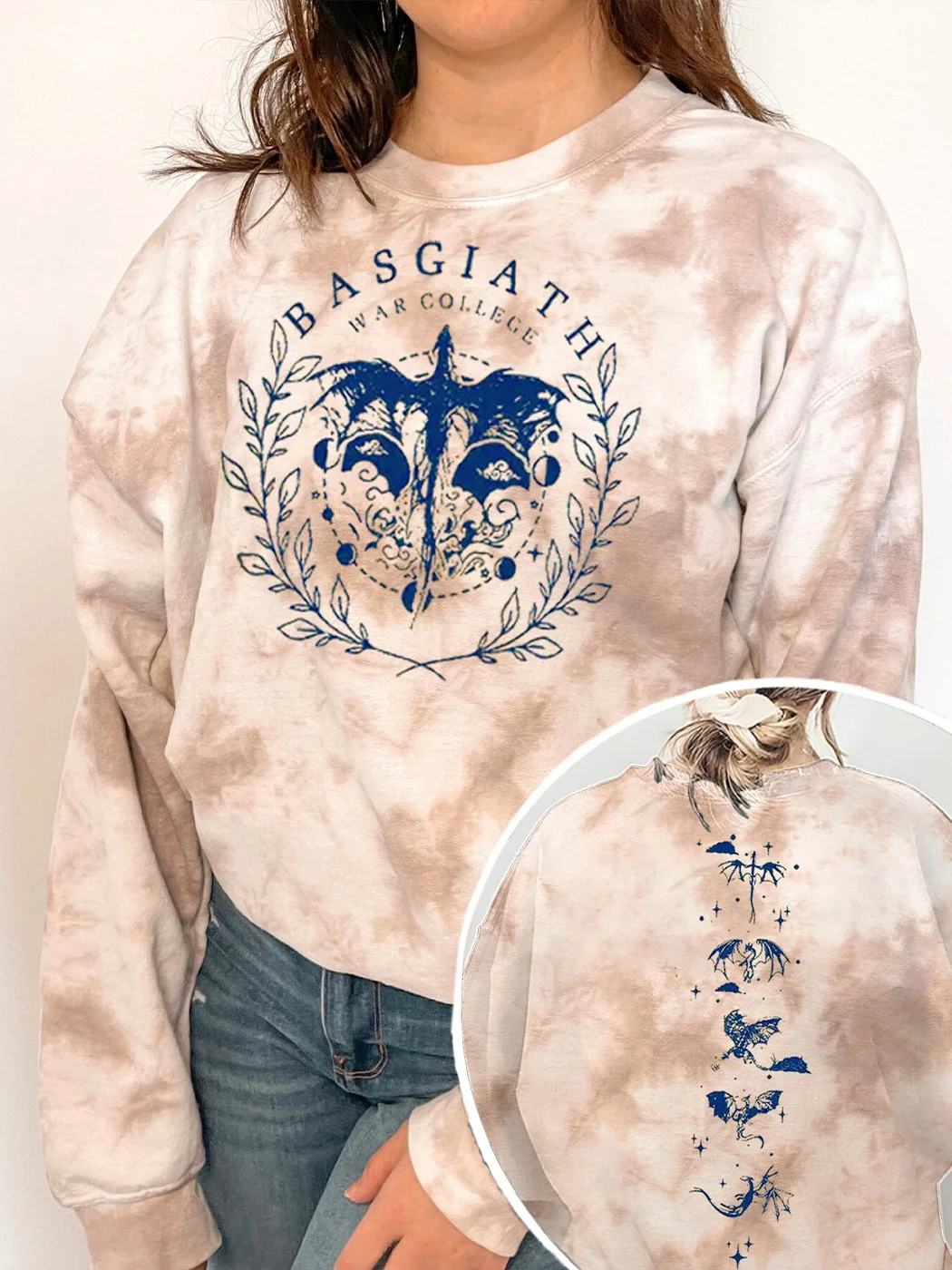 Basgiath War College Double Sided Sweatshirt Tie Dye Sweatshirt