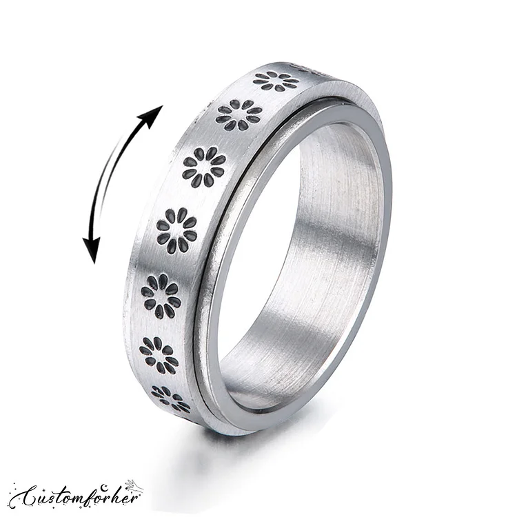 Daisy Flower Anti Anxiety Spinner Ring